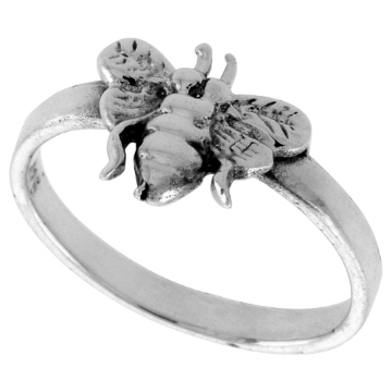Picture of Sterling Silver Bee Ring for Women 3/8 inch wide sizes 6 - 10