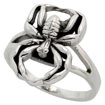 Picture of Sterling Silver Spider Ring for Women 3/4 inch sizes 6 - 10