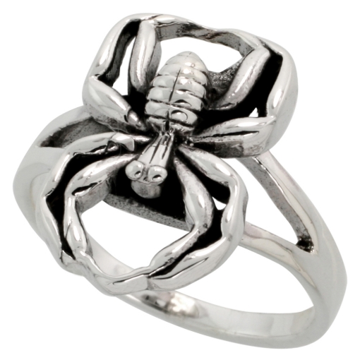 Picture of Sterling Silver Spider Ring for Women 3/4 inch sizes 6 - 10