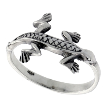 Picture of Sterling Silver Lizard Ring for Women 1/2 inch wide sizes 6 - 10