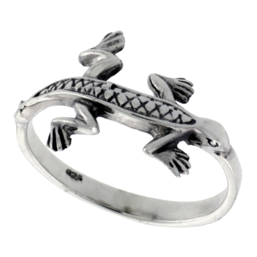 Picture of Sterling Silver Lizard Ring for Women 1/2 inch wide sizes 6 - 10
