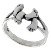 Picture of Sterling Silver Two Pairs of Feet Ring for Women 5/8 inch wide sizes 6 - 10