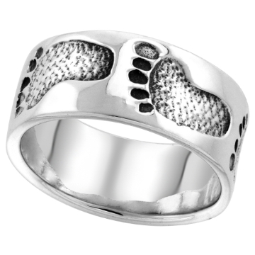 Picture of Sterling Silver Footprints In The Sand Ring for Women 3/8 inch wide sizes 6 - 10
