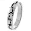 Picture of Sterling Silver Footprints In The Sand Stackable Ring for Women 1/8 inch sizes 6 - 10
