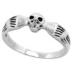 Picture of Sterling Silver Winged Skull Ring for Women 3/16 inch wide sizes 6 - 10