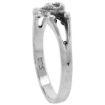 Picture of Sterling Silver Skull & Crossbones Ring for Women Dainty 3/16 inch wide sizes 6 - 10