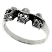 Picture of Sterling Silver Skulls with Hats Ring for Women Dainty 3/8 inch wide sizes 6 - 10