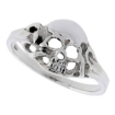 Picture of Sterling Silver Skull Ring for Women Dainty.5 inch wide sizes 6 - 10
