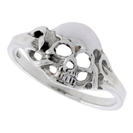 Picture of Sterling Silver Skull Ring for Women Dainty.5 inch wide sizes 6 - 10