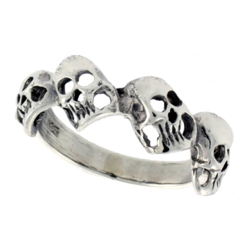 Picture of Sterling Silver Skulls Ring for Women Dainty 5/16 inch wide sizes 6 - 10