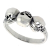 Picture of Sterling Silver Skulls Ring for Women Dainty 1/4 inch sizes 6 - 10
