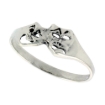 Picture of Sterling Silver Drama Masks Ring for Women Dainty 1/4 inch sizes 6 - 10