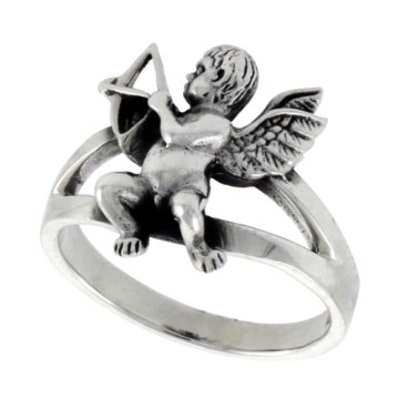 Picture of Sterling Silver Cupid Ring for Women 5/8 inch wide sizes 6 - 10