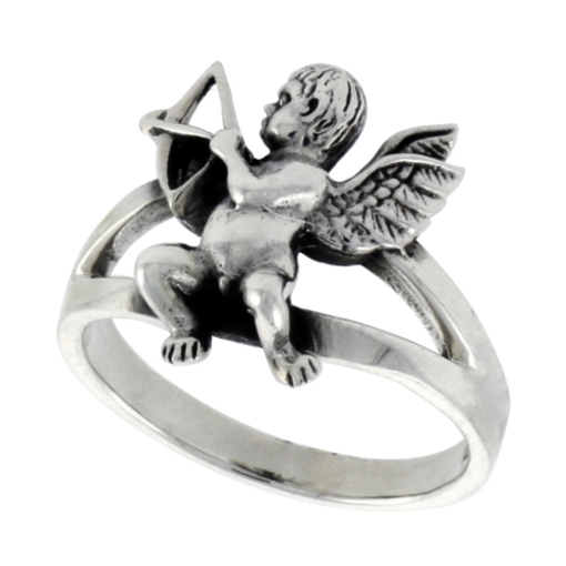 Picture of Sterling Silver Cupid Ring for Women 5/8 inch wide sizes 6 - 10