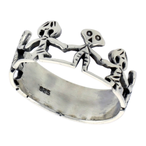 Picture of Sterling Silver Halloween Ring for Women 3/8 inch wide sizes 6 - 10