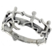 Picture of Sterling Silver People Holding Hands Ring for Women 3/8 inch wide sizes 6 - 10