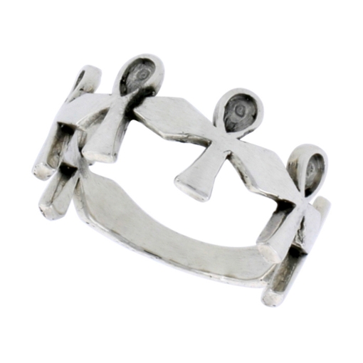 Picture of Sterling Silver Ankhs Ring for Women 3/8 inch wide sizes 6 - 10