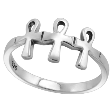 Picture of Sterling Silver Egyptian Ankh Ring 3/8 inch wide sizes 6 - 10