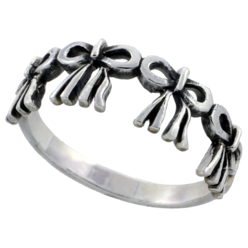 Picture of Sterling Silver Ribbons Ring 5/16 inch wide sizes 6 - 10