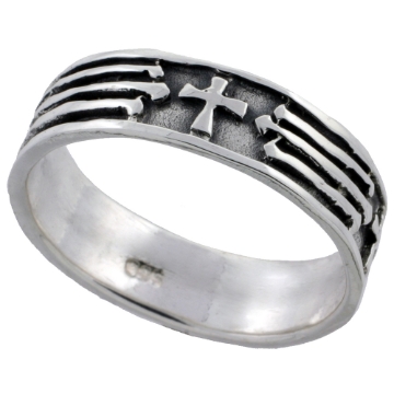 Picture of Sterling Silver Cross Ring 1/4 inch sizes 6 - 10