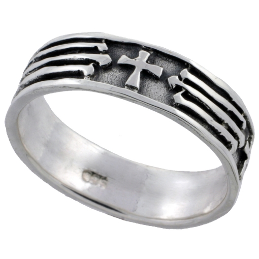 Picture of Sterling Silver Cross Ring 1/4 inch sizes 6 - 10