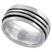 Picture of Sterling Silver Stripe Design Spinner Ring 3/8 inch wide