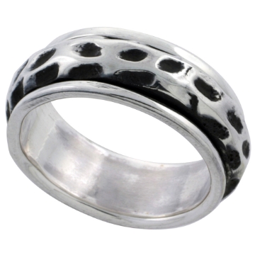 Picture of Sterling Silver Freeform Design Spinner Ring 5/16 inch wide
