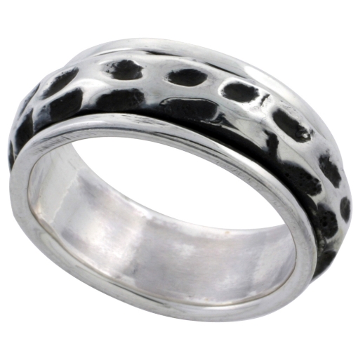 Picture of Sterling Silver Freeform Design Spinner Ring 5/16 inch wide