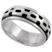 Picture of Sterling Silver Panther Link Design Spinner Ring 3/8 inch wide