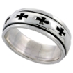 Picture of Sterling Silver Cross Spinner Ring 3/8 inch wide