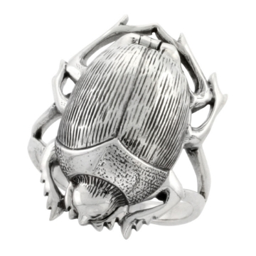 Picture of Sterling Silver Scarab Poison Ring 1 inch sizes 6 - 10