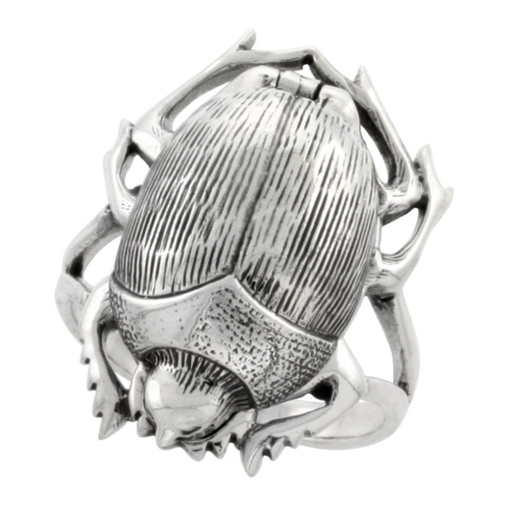 Picture of Sterling Silver Scarab Poison Ring 1 inch sizes 6 - 10