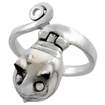 Picture of Sterling Silver Snake Poison Ring 1 inch sizes 6 - 10
