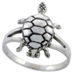 Picture of Sterling Silver Turtle Poison Ring 7/8 inch sizes 6 - 10