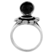 Picture of Sterling Silver Sun Poison Ring for Women 3/4 inch wide sizes 6 - 10