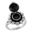 Picture of Sterling Silver Sun Poison Ring for Women 3/4 inch wide sizes 6 - 10