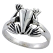 Picture of Sterling Silver Movable Frog Ring 1/2 inch wide sizes 6 - 10