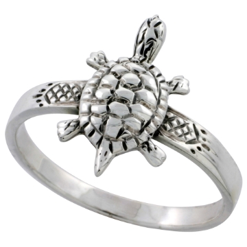 Picture of Sterling Silver Turtle Ring 1 inch sizes 6 - 10