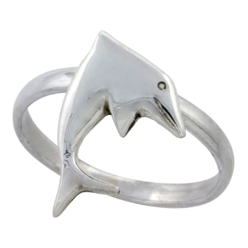Picture of Sterling Silver Movable Dolphin Ring 3/4 inch sizes 6 - 10