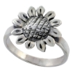 Picture of Sterling Silver Sliding Sunflower Ring 3/4 inch wide sizes 6 - 10