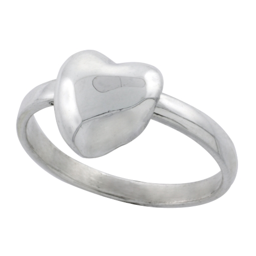 Picture of Sterling Silver Movable Heart Ring 1/2 inch wide sizes 6 - 10