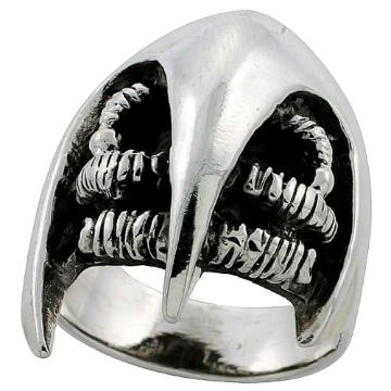 Picture of Sterling Silver Helmet Skull Ring 1 1/4 inch wide sizes 6 to 15