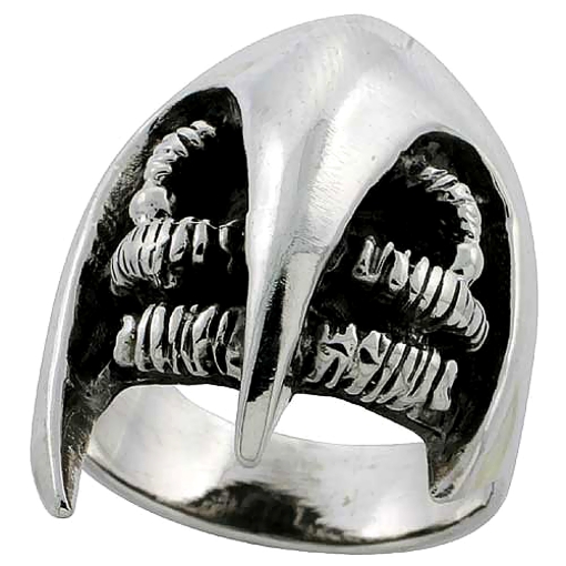 Picture of Sterling Silver Helmet Skull Ring 1 1/4 inch wide sizes 6 to 15