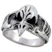 Picture of Sterling Silver Vulture Skull Ring 7/8 inch wide sizes 6 to 15