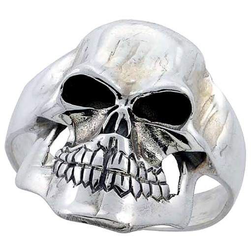 Picture of Sterling Silver Skull Ring 1 1/16 inch wide