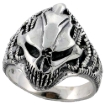 Picture of Sterling Silver Alien Lizzard Skull Ring 1 inch wide