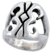 Picture of Sterling Silver Vajra Ring 1 inch wide