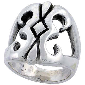 Picture of Sterling Silver Vajra Ring 1 inch wide
