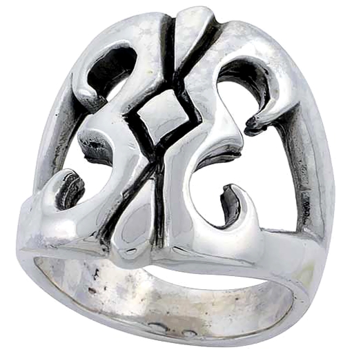 Picture of Sterling Silver Vajra Ring 1 inch wide