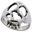 Picture of Sterling Silver Deranged Skull Ring 1 inch wide sizes 6 to 15